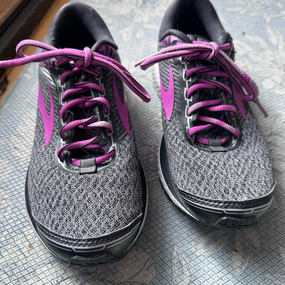 Brooks Ghost 10 Women's Grey Purple Lace-up Athletic Running Shoes - Size 7.5 - Picture 9 of 9